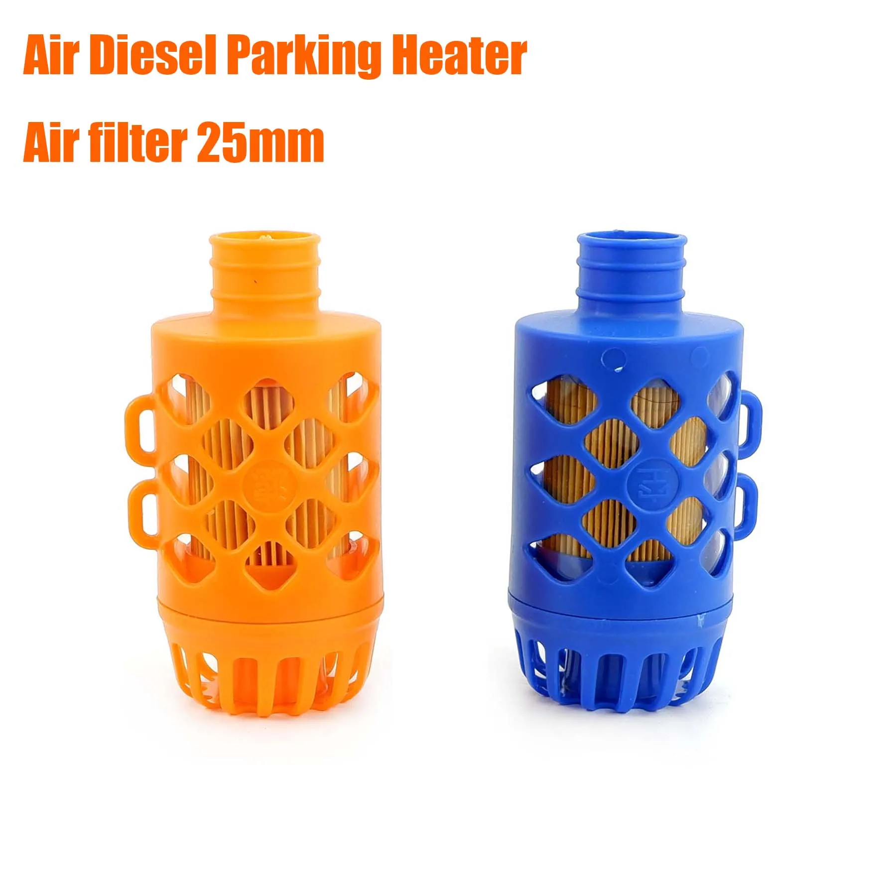 Silenciador de filtro de admisión de calentador de estacionamiento diésel de aire de 25mm ABS apto para coche camión VAN Camper azul/naranja