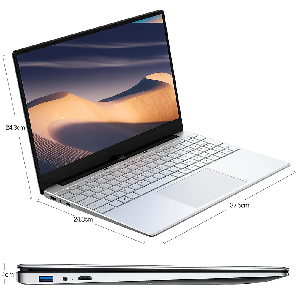 Xiaman 15,6 "ordenador portátil intel Pentium 7505 Windows 11 Pro ordenadores portátiles de doble núcleo PC desbloqueo de huellas dactilares Gamer Notebook
