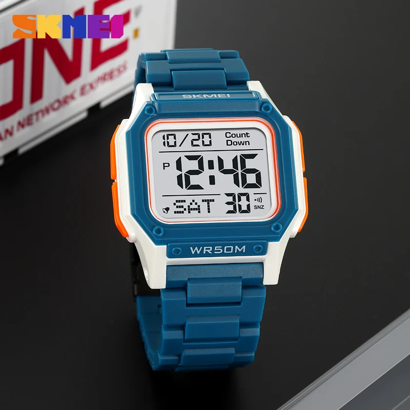 Reloj deportivo SKMEI resistente al agua para hombre, cronómetro de cuenta regresiva, reloj de pulsera electrónico para hombre, Original con fecha y semana