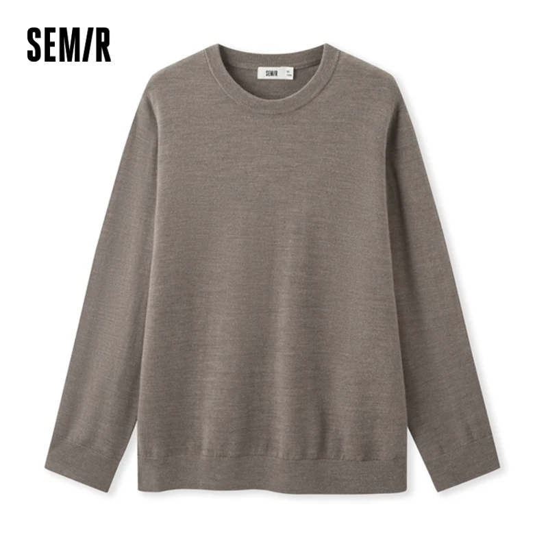 Semir Sweater Männer 2024 Winter neue maschinen wasch bare Basis Wolle Pullover einfarbig Innen bekleidung einfache vielseitige Pullover