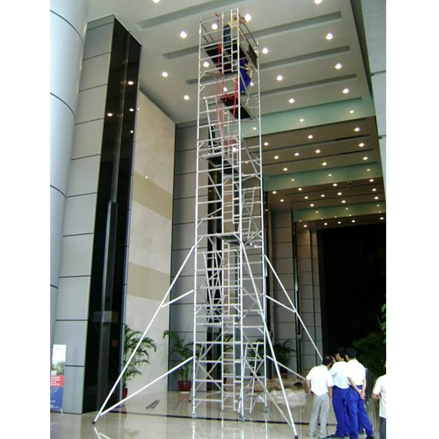 Torre per impalcature mobile in alluminio da 6 m 8 m 10 m 12 m con piattaforma