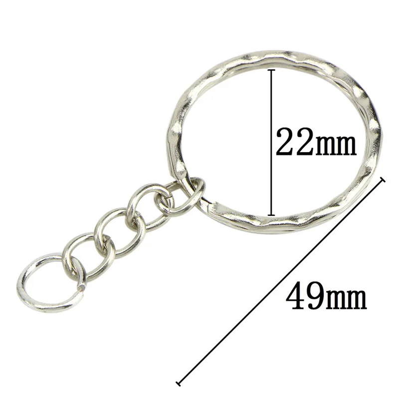 50PCS DIY 25มม.เงินพวงกุญแจพวงกุญแจแหวนแยกแหวนกระโดดเปิดโลหะสำหรับ DIY พวงกุญแจเครื่องประดับทำ
