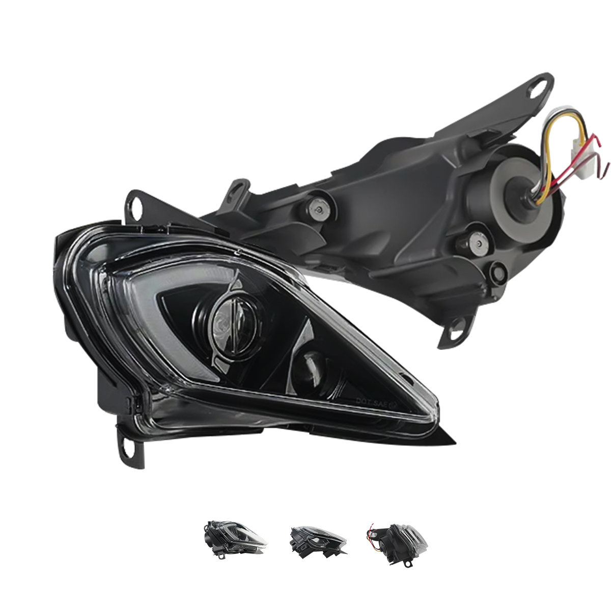 คู่ DRL ไฟหน้าสําหรับ Yamaha Raptor 700 700R YFZ450 YFZ450R YFZ450X Wolverine 450 350 H4 ไฟหน้า