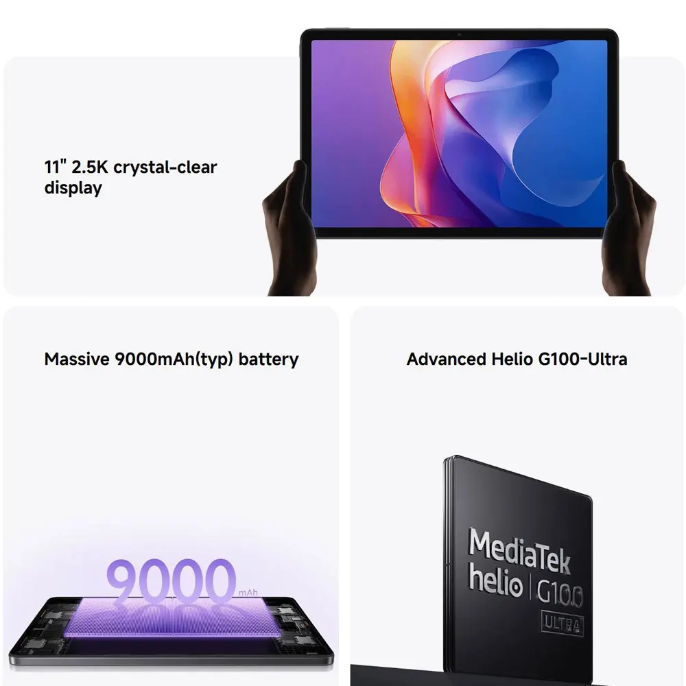 Xiaomi Redmi Pad 2 8 + 256GB WIFI versión Global MediaTek Helio G100-Ultra HyperOS 2 9000mAh 18W carga 11 "90Hz pantalla 2,5K