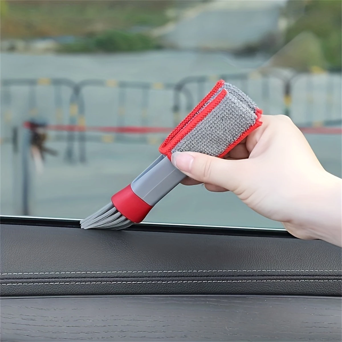 Spazzola per la pulizia dell'auto Strumento per la pulizia della presa del condizionatore d'aria Spazzola multiuso per la polvere Spazzola multiuso per interni Accessori auto