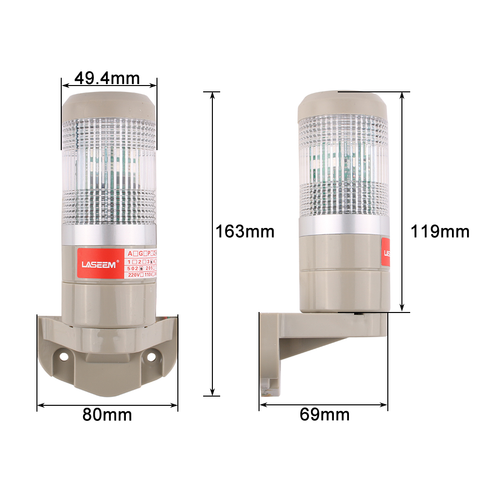 DC 12V 24V Wandsignal-Warnleuchte, 3 Farben, Grün, Rot, Gelb, Anzeige, LED-Sicherheitsalarm, blinkend/Dauerlicht mit Summer