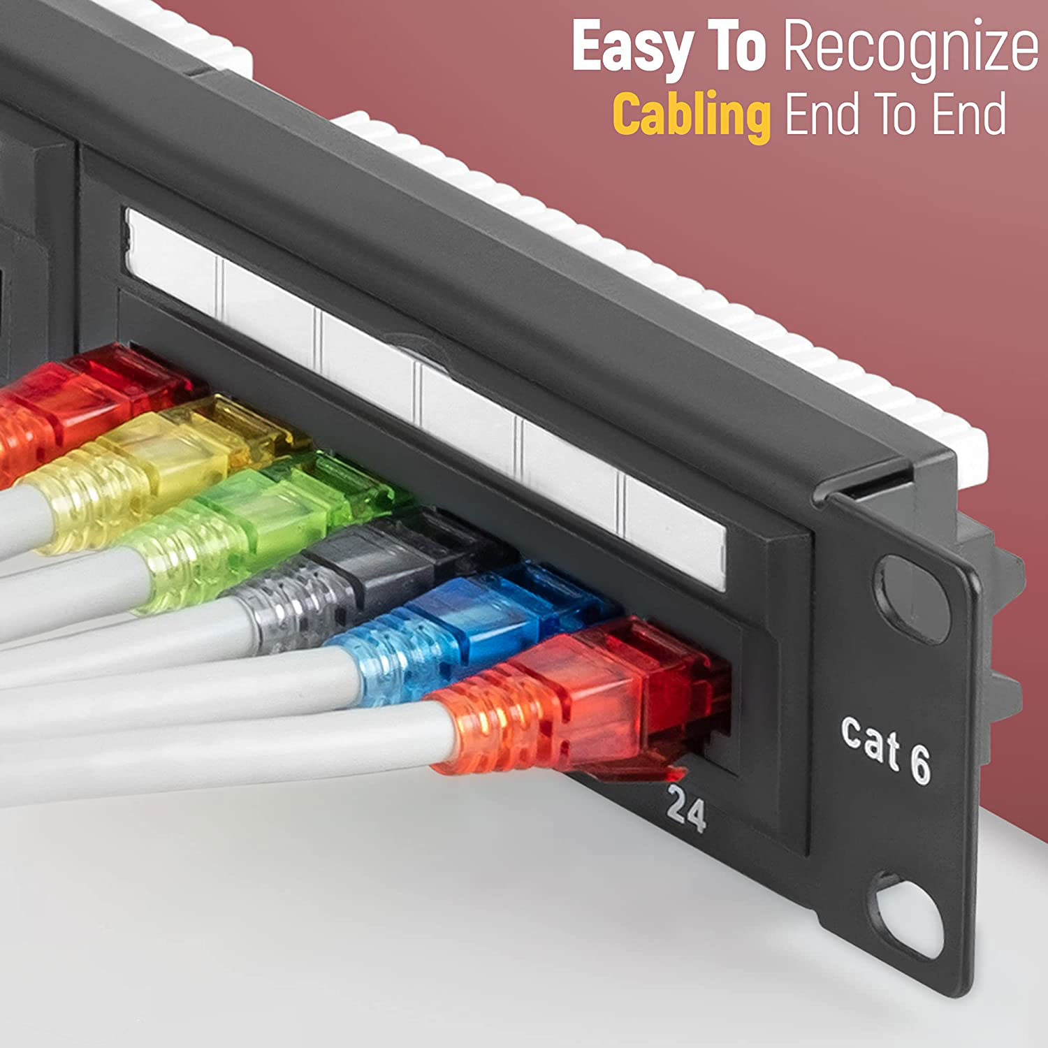 50 Uds. Conectores de paso RJ45 Cat6, enchufe Modular EZ a engarzado de colores surtidos para Cable de red UTP sólido o trenzado