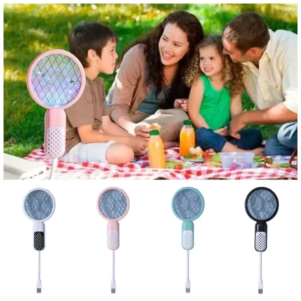 Compact Mini USB Mosquito Swatter UV Light Electric Shock Insect Racket Security Net Portable Fly Bug Zapper Camping