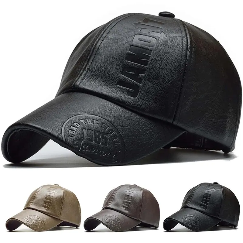 Gorras de béisbol de cuero con estampado Unisex 1985, sombreros casuales ajustables para exteriores, primavera y otoño, sombrero protector solar
