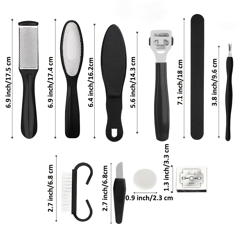 Kit de pedicure profissional 8 em 1: obtenha pés macios e lisos com ferramentas para cuidados com os pés em aço inoxidável!