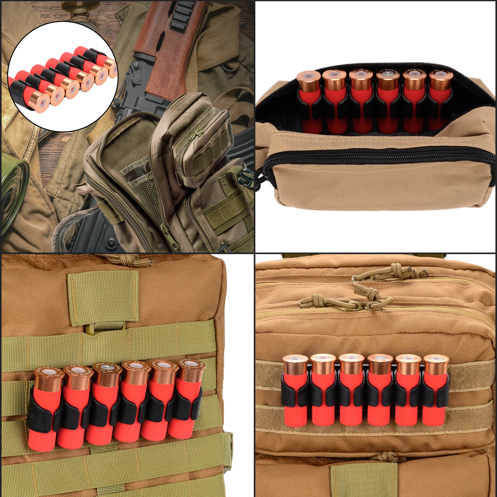 Ideagle Shotgun Shell Holder Seitensattel für 12 Gauge 2er-Pack Shotshell Carrier