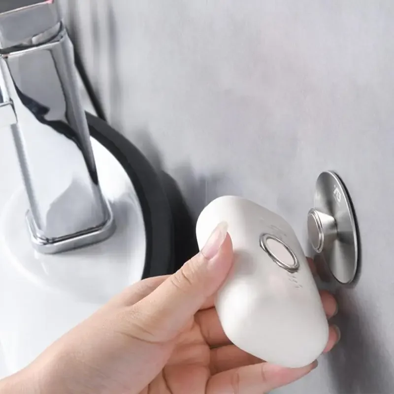 Magnetic Soap Holder Wall Mounted Soap Dish with Magnet Stainless Steel Soap Saver Storage Rack Punch-Free Bathroom Organizer