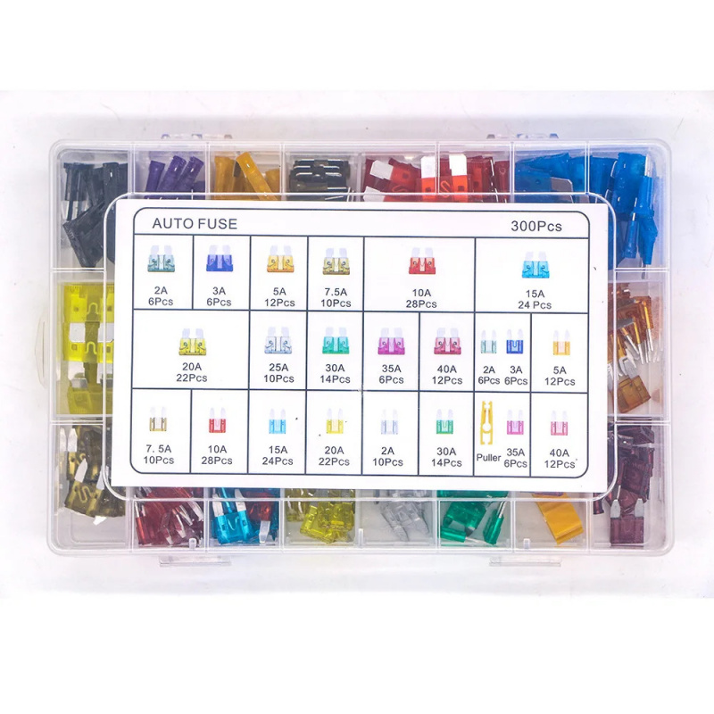 1Set 300PCS Medium and small car Auto Fuse Kit 2A~40A 11 Types Car Fuse Assortment with Box Blade Type Fuse Assorted Kit