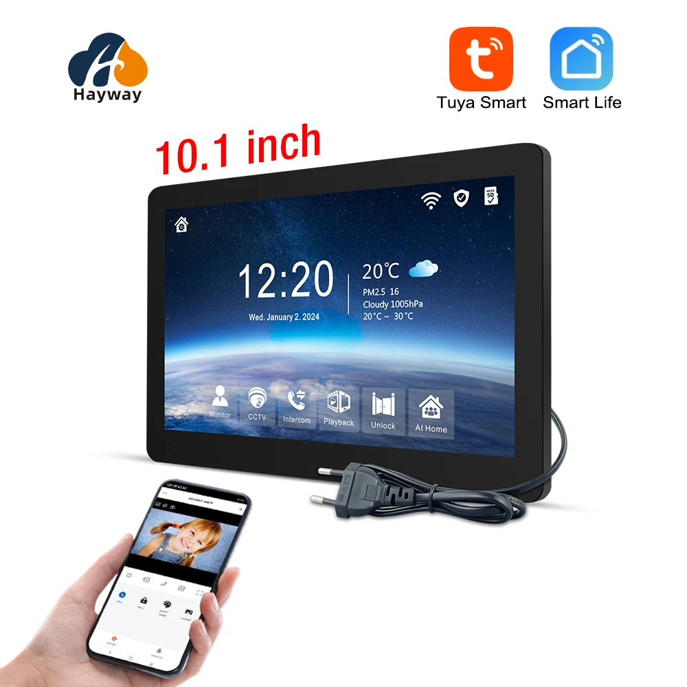 4-Draht-Villa-visuelle Gegensprechanlage mit 1080P-IPS-Bildschirm unterstützt drahtlose WLAN-Verbindung in TUYA, Entriegelung mit einem Klick usw
