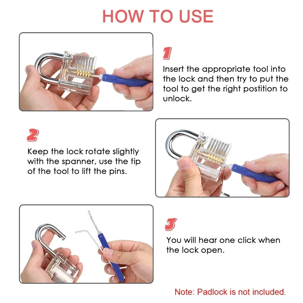 24/10 Stuks Slotenmaker & Auto Lock Pick Tools Combo Kit voor Beginners/Pros, titanium Vergulde Auto Unlock Extractor Set