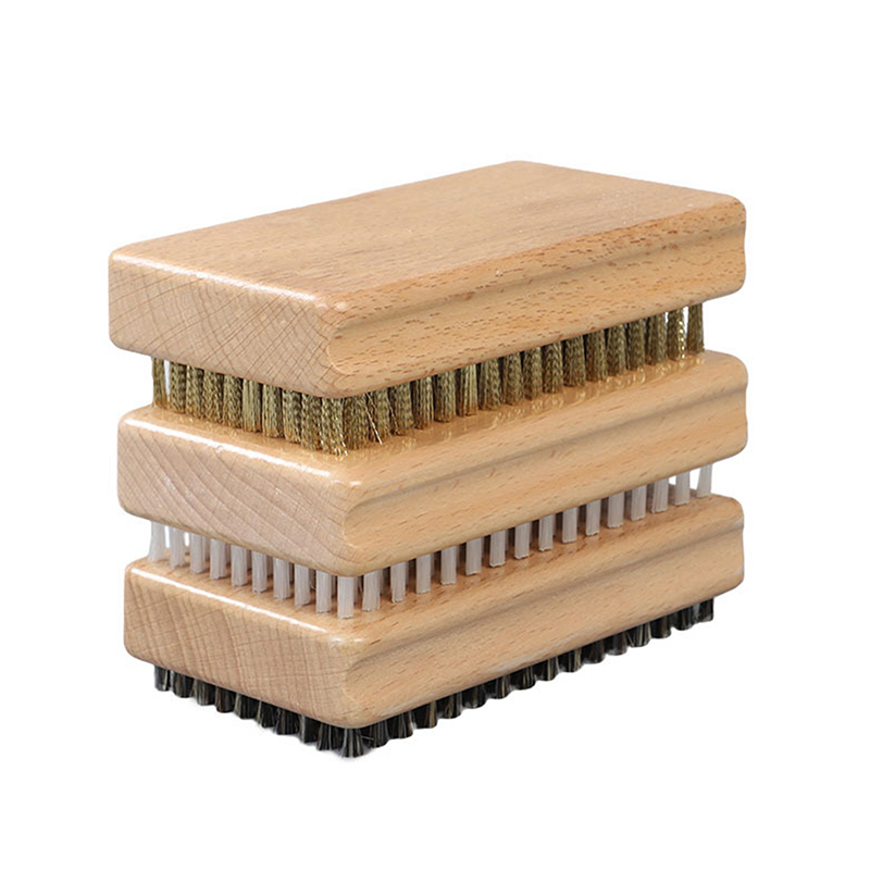 Houten handvat messing / nylon / paardenhaar ski-wasborstel Snowboard onderhoudsgereedschap