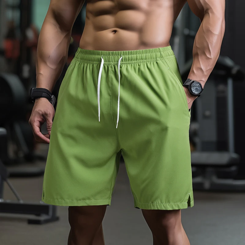 UETEEY ผู้ชายร้อนกางเกงขาสั้นน้ําหนักเบาสั้นกางเกงวิ่ง Squat ฟิตเนส Mens GYM Quick-drying ชายกางเกงขาสั้น Drawstring