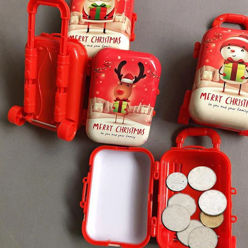Doll Travel Suitcase Mini Size Carry-on Trolley Case Simulation Luggage Doll Accessories Christmas Candy Box Plastic