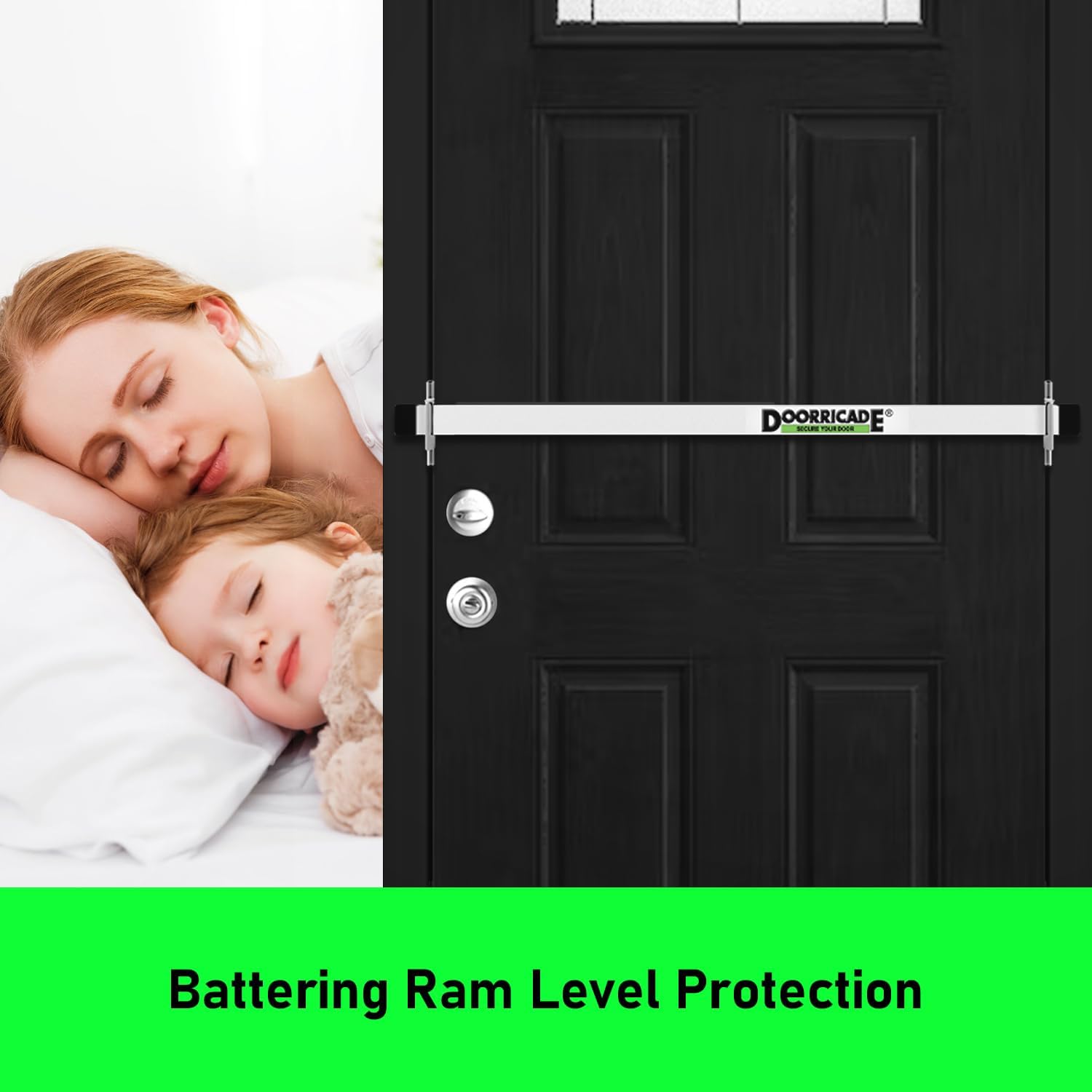 Doorricade-Secure The Entire Width of Your Inward Opening Front Door or Safe Room.