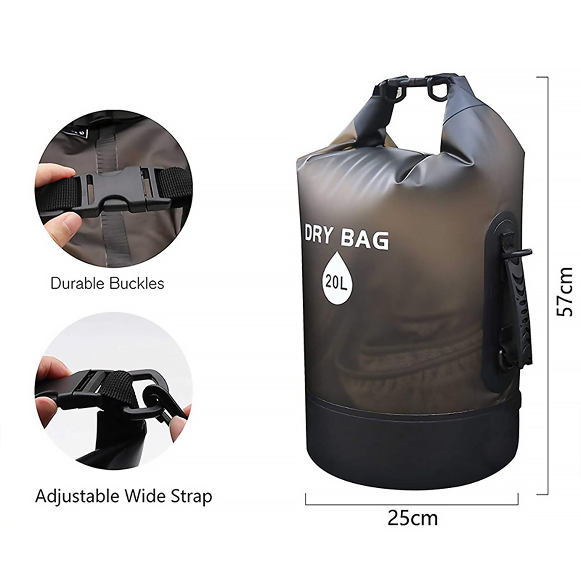 Bolsa seca impermeable, mochila de playa de PVC, saco de natación con cordón para deportes al aire libre, viajes, Camping, senderismo, surf