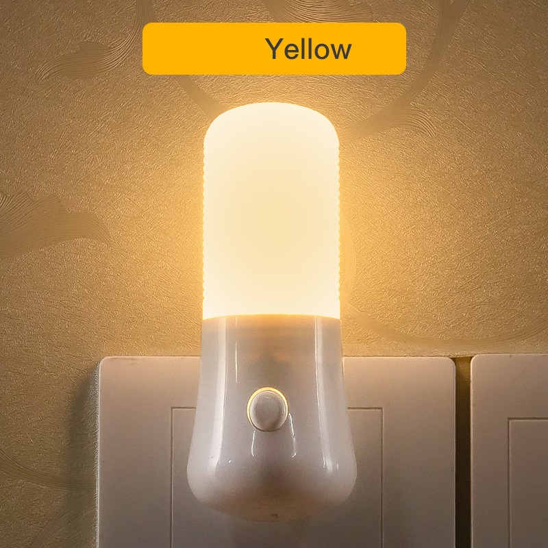 Ue/eua plug luzes da noite led night light botão interruptor quarto lâmpada de cabeceira do quarto do bebê corredor decoração casa lâmpada tomada parede