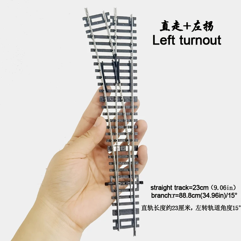 1/2/4pcs 1/87 Ho scale Model train track miniature railway trackcan be powered curved track Left Right turnout track model