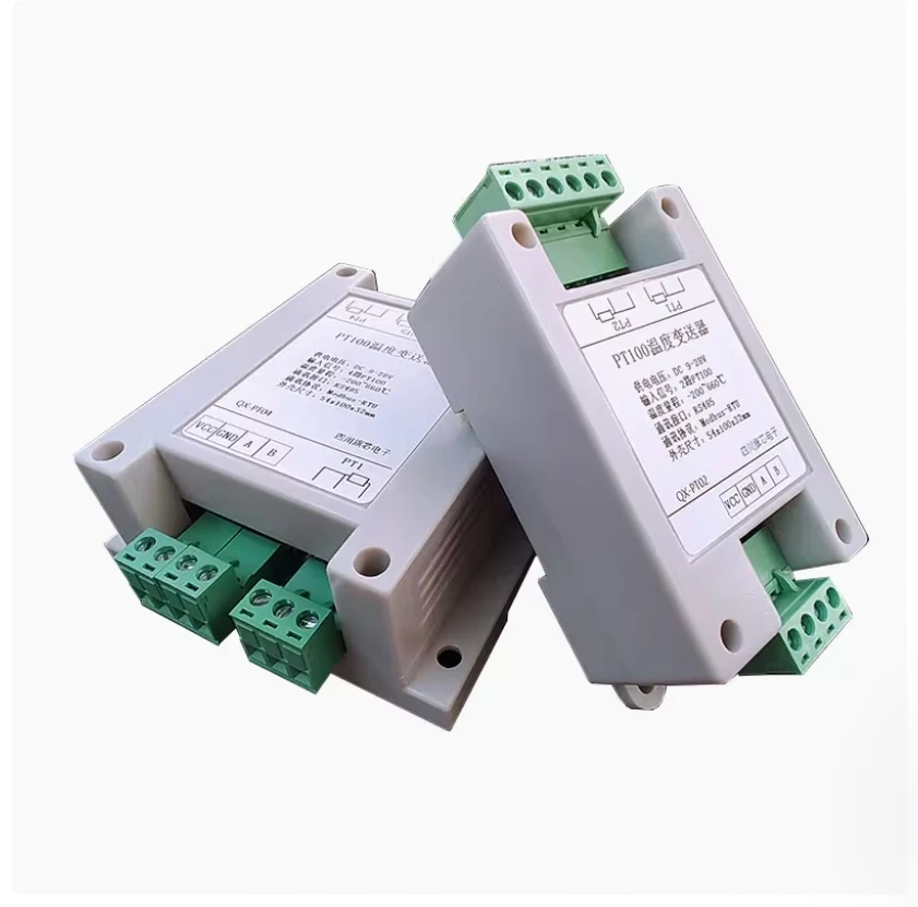 Isolamento de aquisição de temperatura pt100 de 2/4 canais rs485 termistor de platina módulo transmissor modbu multicanal alta precisão