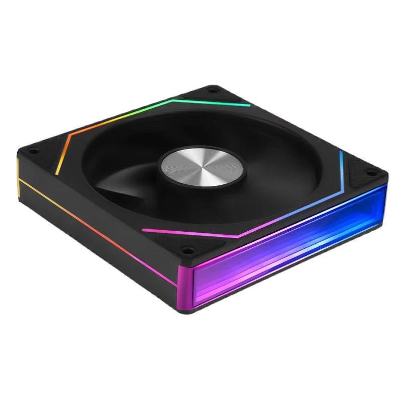 UPSIREN UF-3 Prism 7 PRO Computergehäuse-Lüfter, doppelseitige Vollobjektiv, 12 cm ARGB-Motherboard-Synchronisierung, CD-Musterachse