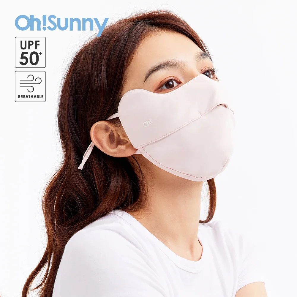 OhSunny Nieuwe gezichtsmaskers Zomer Outdoor Anti-UV-zonbescherming Sneldrogend Open neus Ademende koelstof Solid Shield