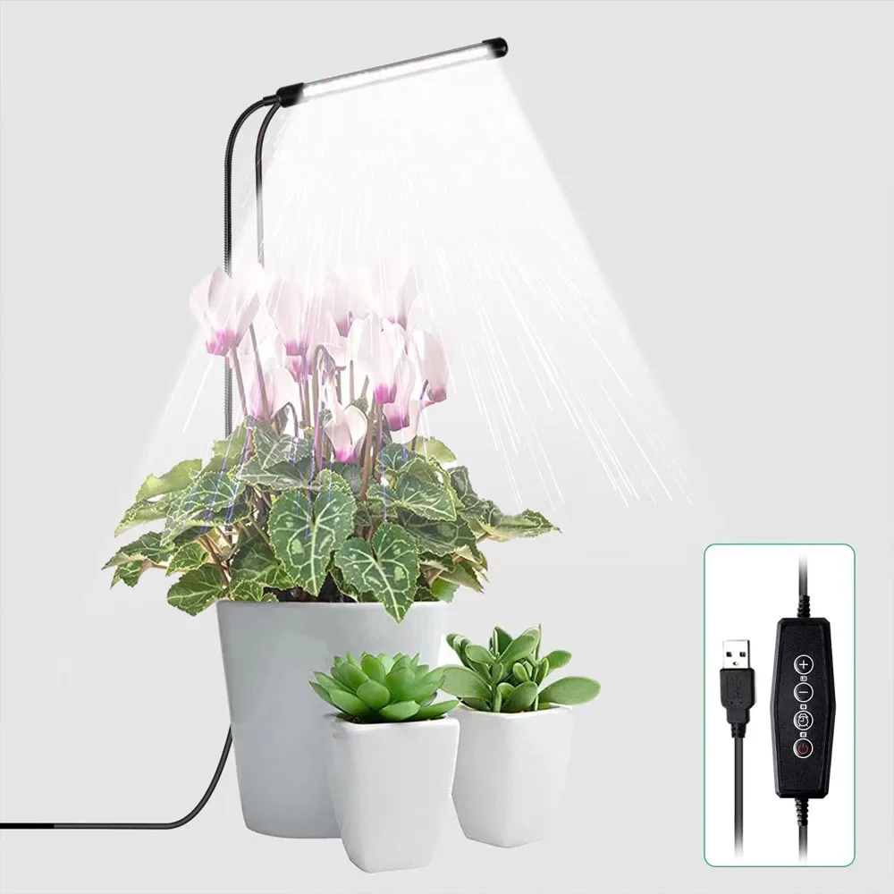 USB plant growth lamp LED full-spectrum plant lamp 5V solar white plant sowing greenhouse hydroponics 48LED growth lamp