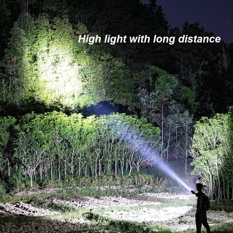Linterna LED súper brillante USB recargable 18650 batería Led antorcha para montar en camping de caza flash luz interior