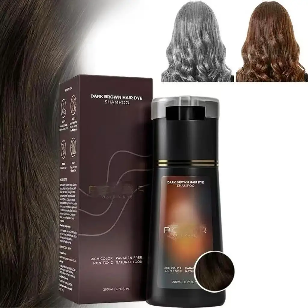 O mais recente shampoo para colorir rapidamente o shampoo natural com fórmula vegetal não danifica o controle do óleo, nutrição, natural, de longa duração