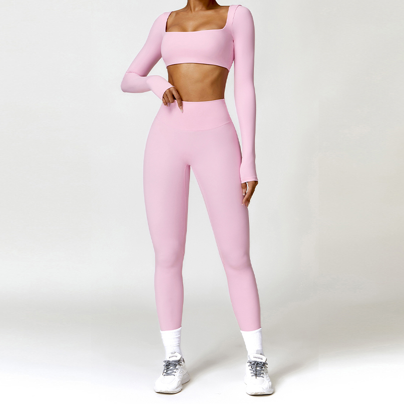 Conjunto deportivo de 2 piezas para mujer, chándal de secado rápido para gimnasio, correr, entrenamiento, de manga larga Camiseta deportiva, ropa de Yoga, conjunto dos piezas mujer,ropa deportiva mujer gym,