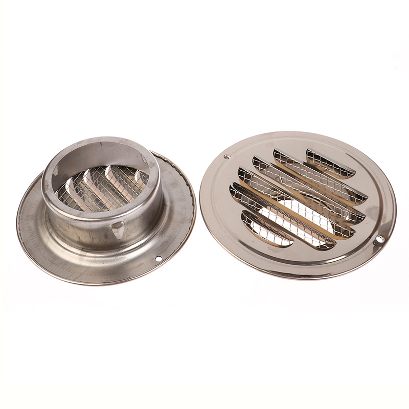 70/80/100/120MM Round Stainless Steel Air Vent Grille Insect Protection Home Exterior Wall Ducting Ventilation Tool