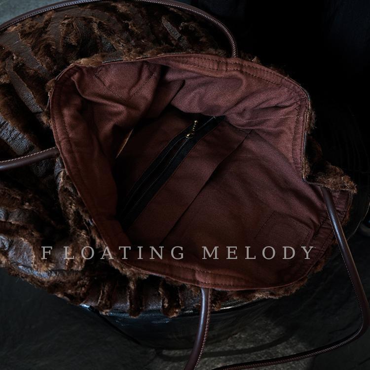 UMI MAO Niche Design High-end Sensory Bag Deep Coffee Animal Pattern Fur Tote Bag Original Femme