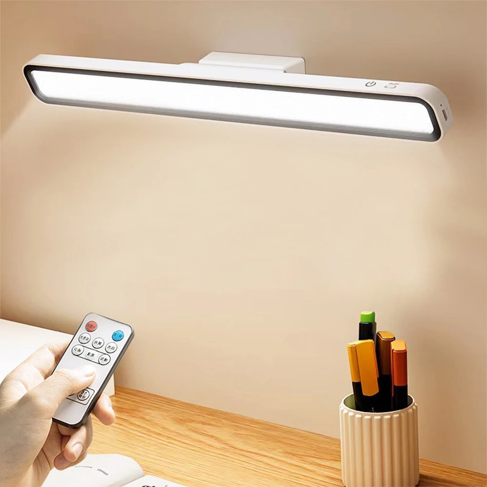 LED USB Recarregável Desk Lamp, Stepless Escurecimento Abajur, Pendurado Magnético Quarto Night Light, Lâmpadas de leitura
