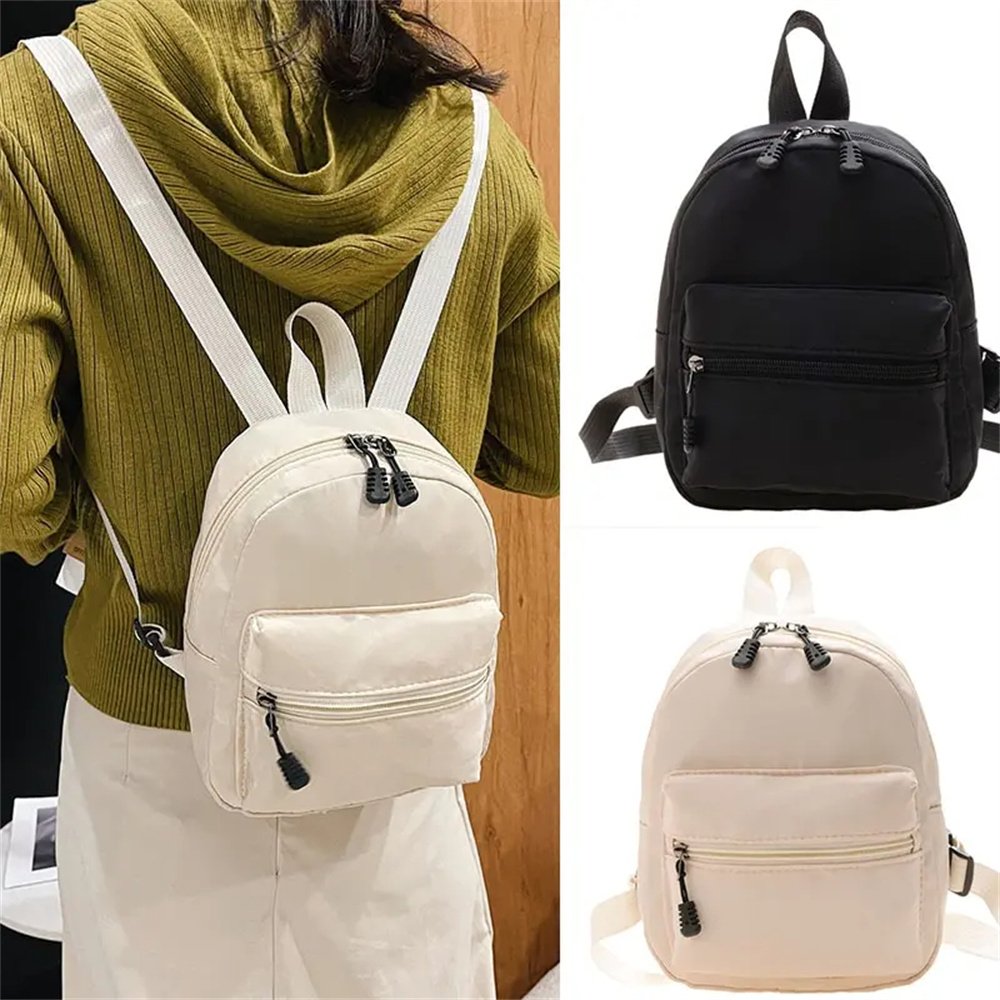 Mini mochilas de nylon para meninas adolescentes, mochila casual, mochilas escolares pequenas, mochila branca feminina, moda na moda 1pc