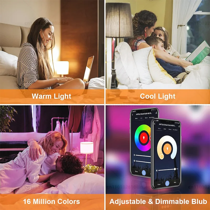 Bombilla LED inteligente E14 Tuya WiFi, luz de vela de 220V, 9W, 7W, 5W, lámpara regulable RGB, aplicación de Control por voz, funciona con Alexa y Google Home