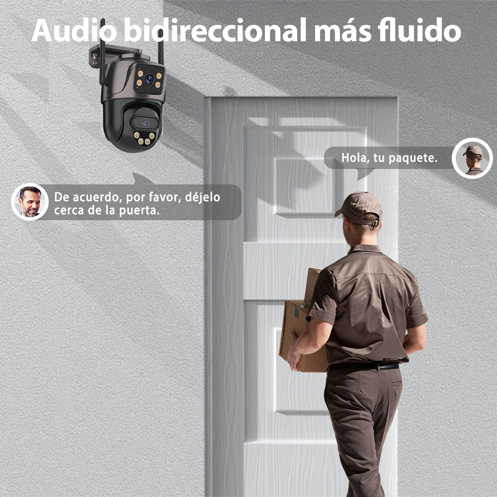 WONSDAR 4K PTZ WIFI cámara de doble lente cámara IP de doble pantalla al aire libre HD seguimiento automático protección de seguridad vigilancia CCTV iCSee