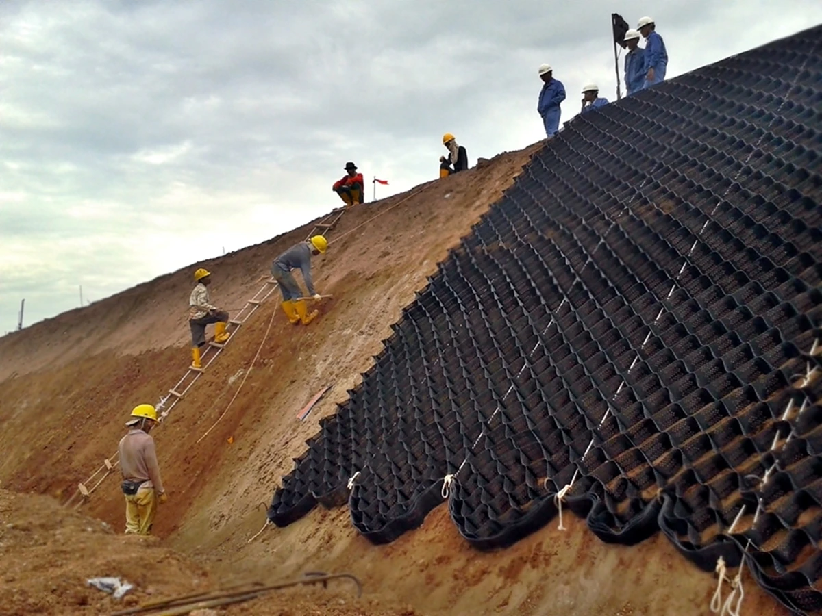 Geocell de panal HDPE de alta resistencia Geogrid Geocel para protección de pendiente, conserva la construcción de carreteras y paredes