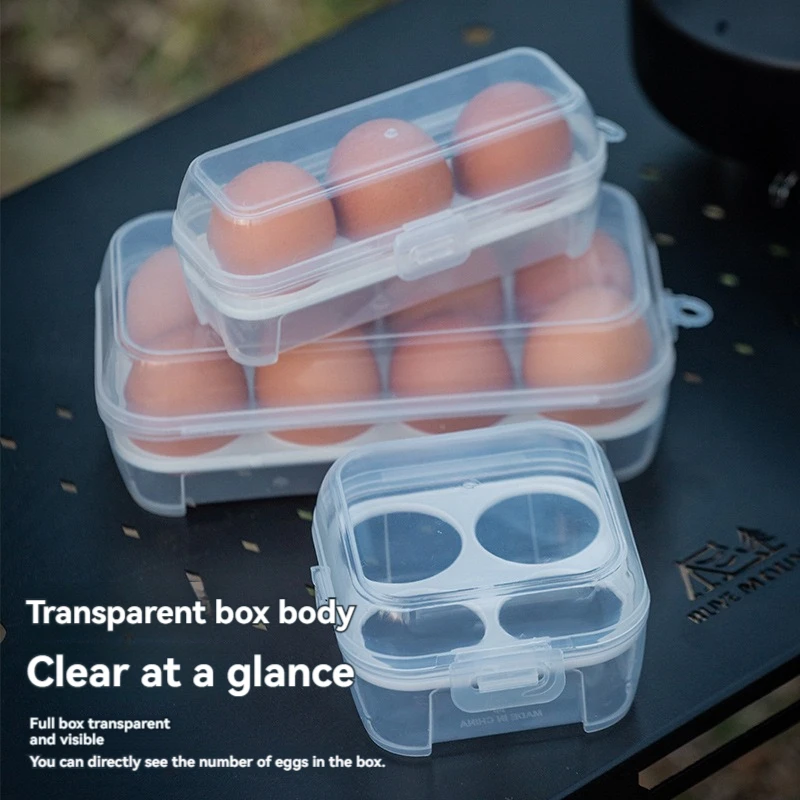 Scatola portauova portatile Contenitore da cucina trasparente Custodia organizer per picnic da campeggio all'aperto Portauova 3/4/8 griglie
