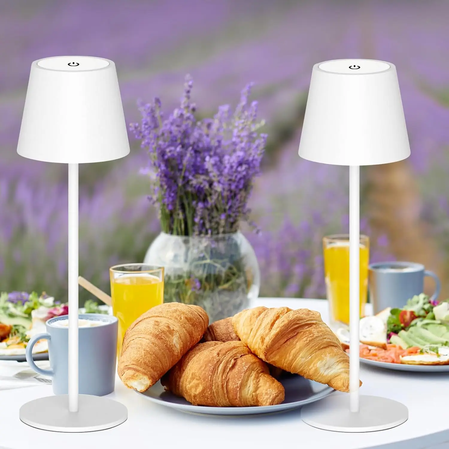 Lampada da tavolo a LED Wireless ricaricabile, Dimmer Touch 3000K/4000K/5000K, lampada da tavolo portatile, per interni/esterni, ristorante/camera da letto