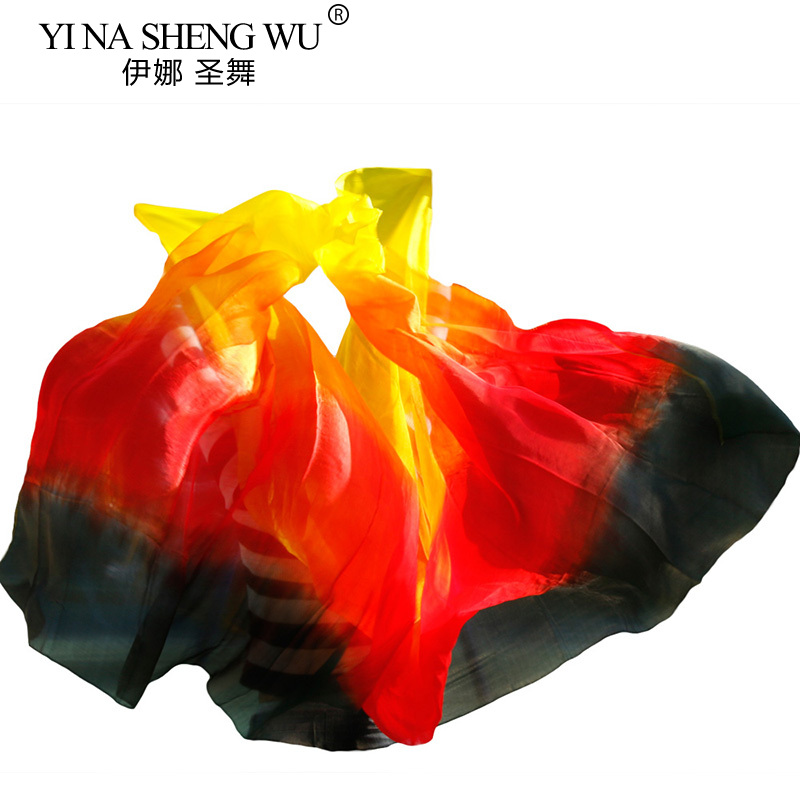 Платок для танца живота, из 100% натурального шелка, градиентный