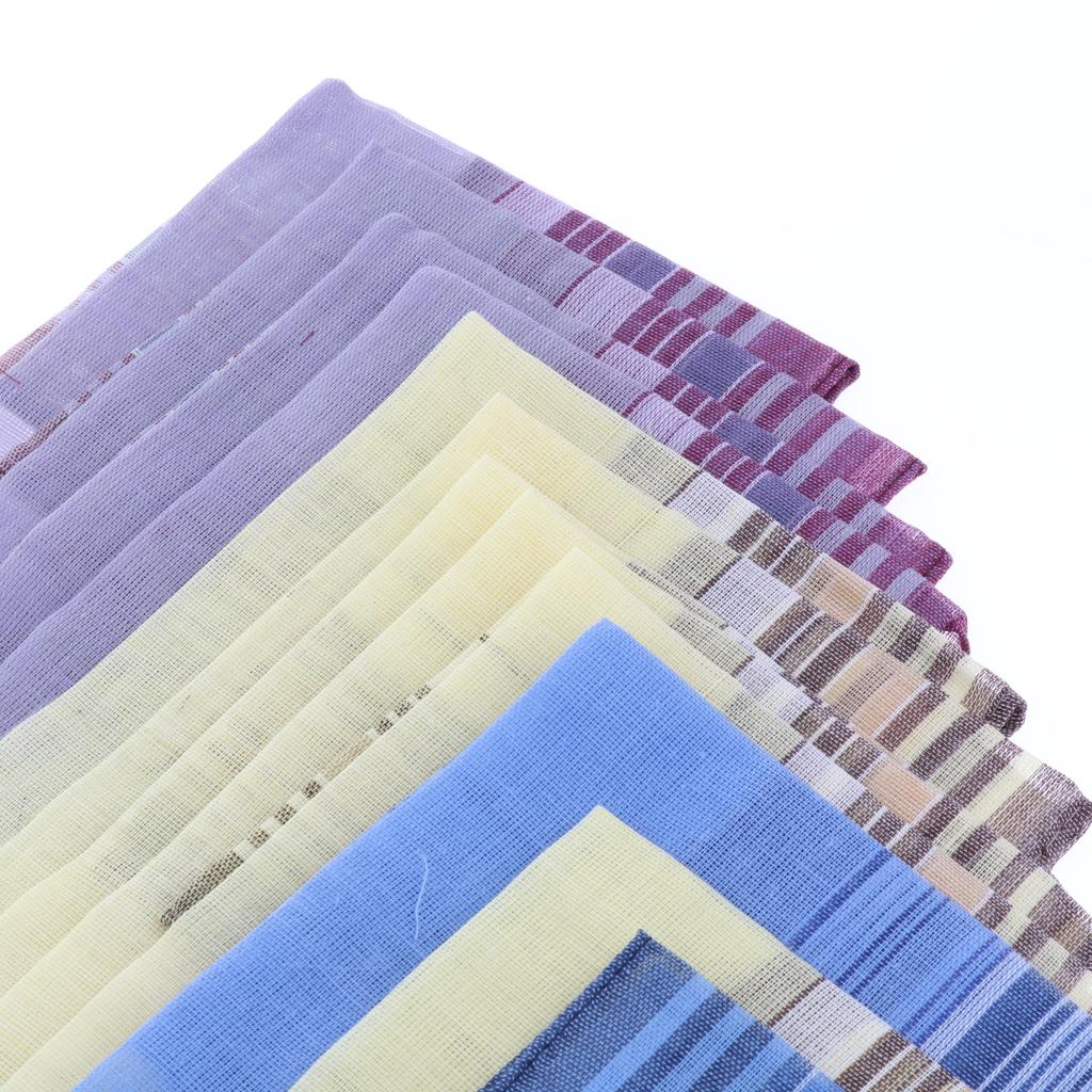 12/10개 세트 남성용 격자 무늬 패턴 면 손수건 신사 클래식 포켓 스퀘어 손수건