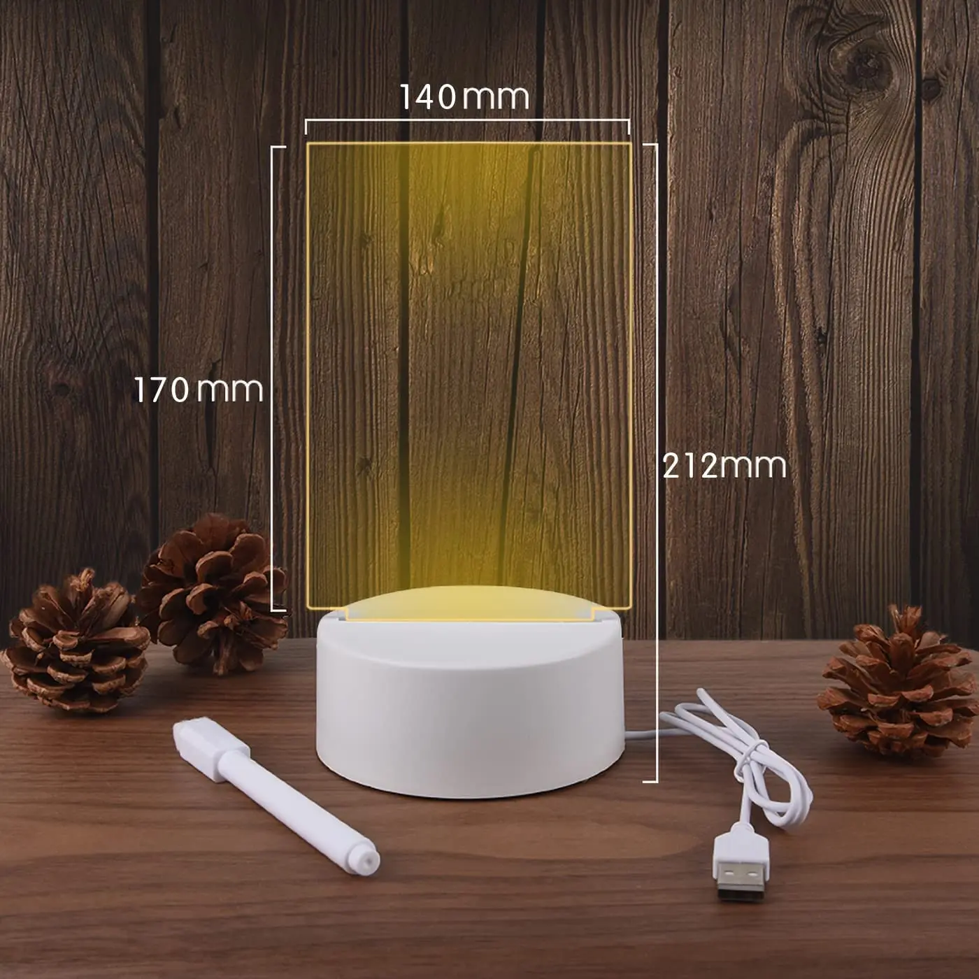 Criativo LED Night Light com Caneta, Nota Tábua, Mensagem USB, Feriado, Decoração Lâmpada, Presente para Crianças, Namorada