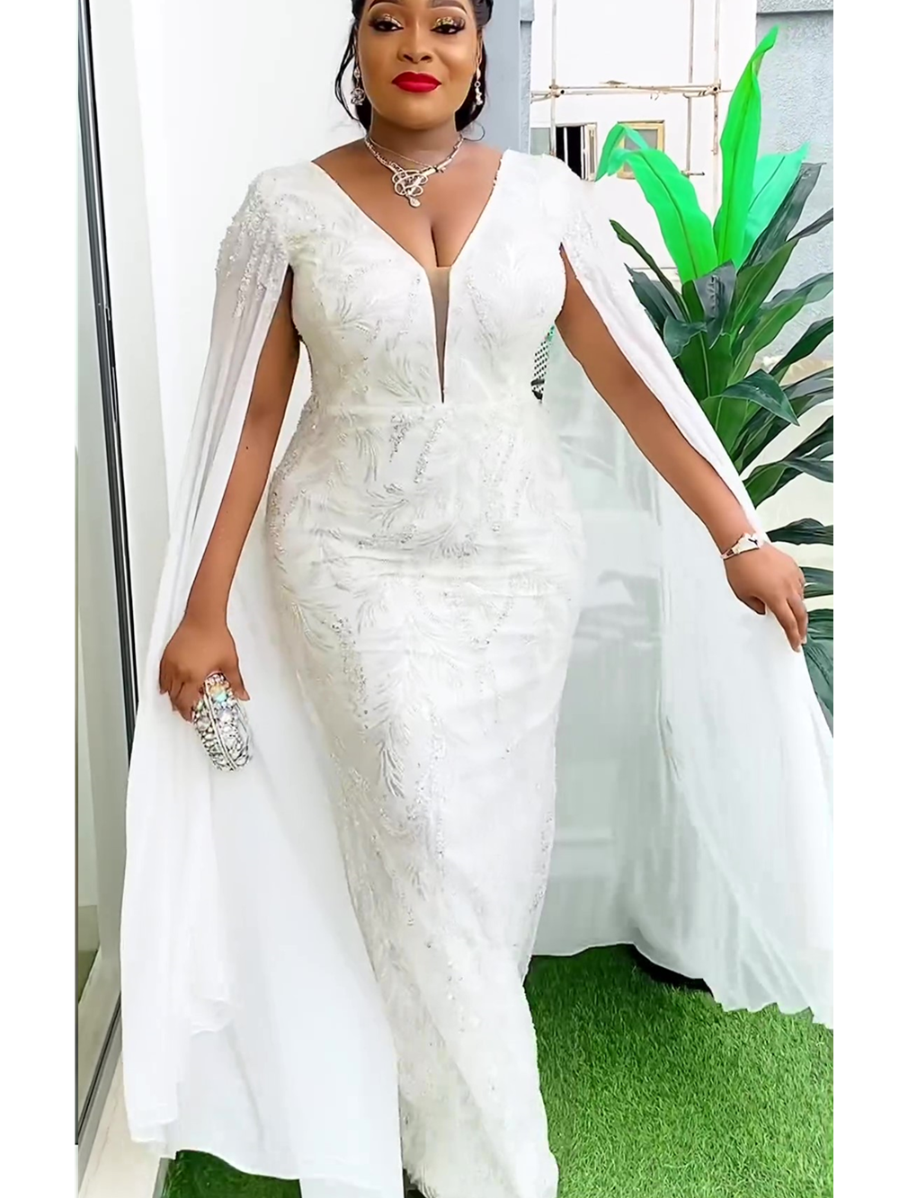 Женское платье в африканском стиле, длинное облегающее Платье макси с блестками