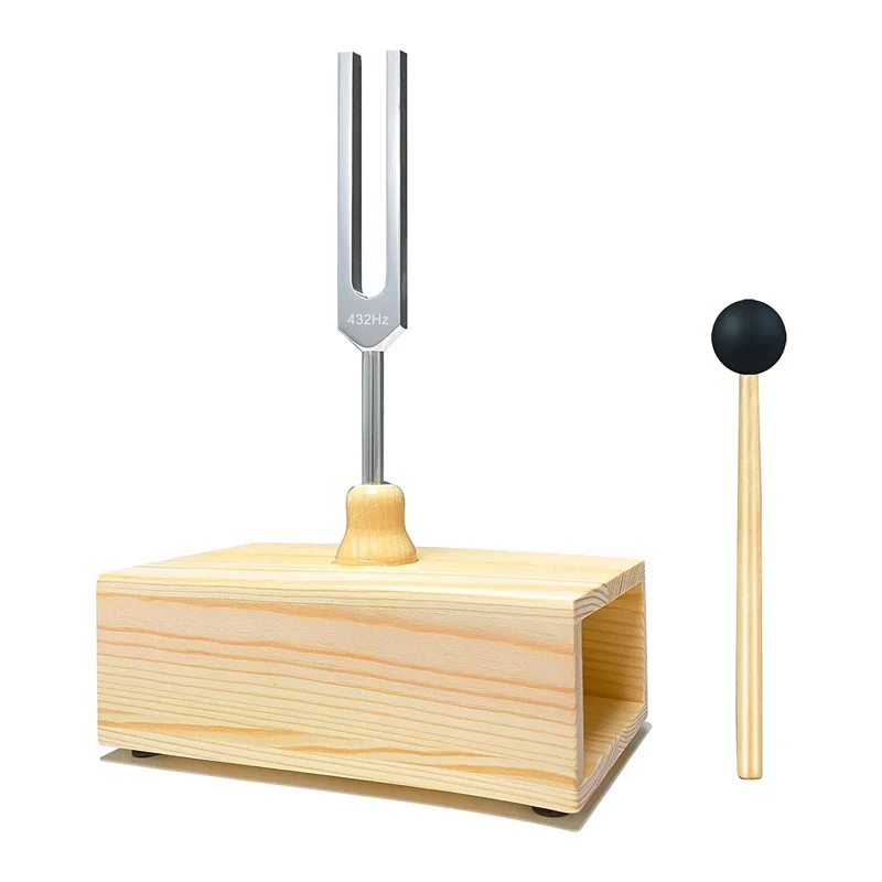 El diapasón más nuevo de 432 Hz con caja de resonancia, para curación de sonido, enseñanza de resonancia de diapasón, pruebas audífonos, meditación