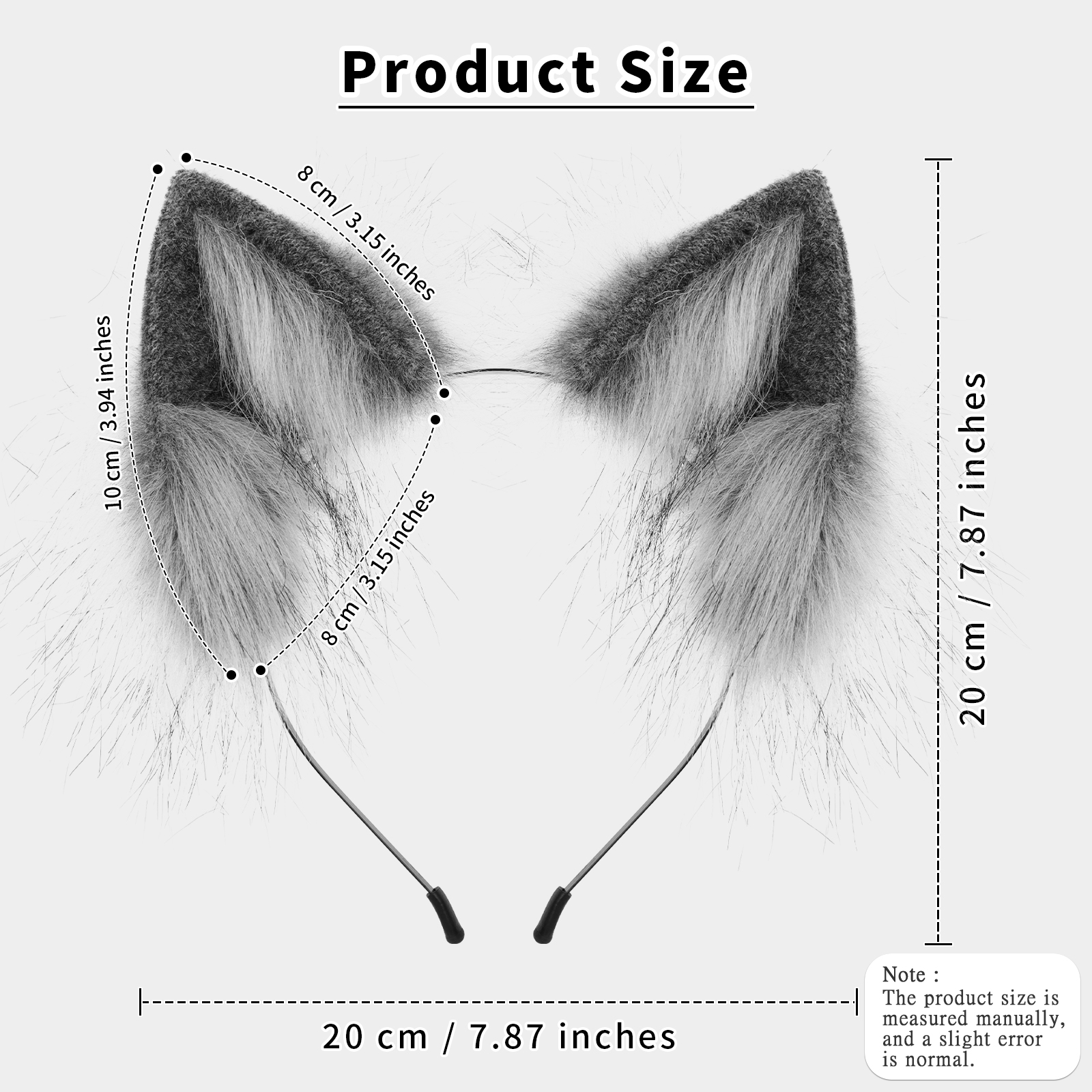 Diadema con orejas de animales de piel sintética hecha a mano, aro para el pelo con orejas de gato peludo y zorro, accesorio para disfraz para mascarada de Cosplay