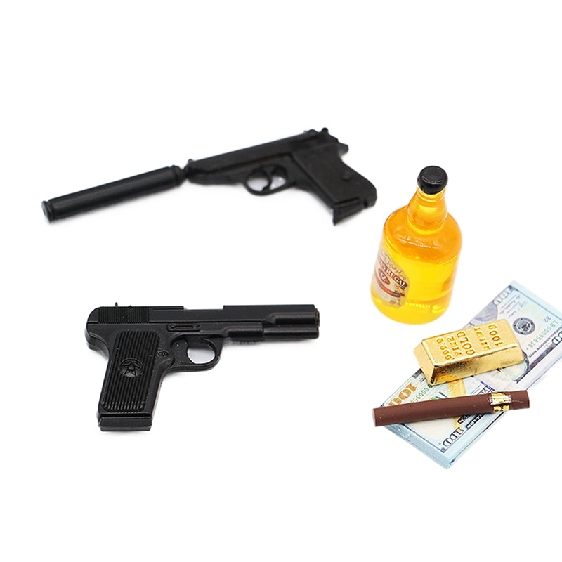 Миниатюрная игрушка для еды, модель, сцена, кукольный домик, аксессуары, мини-игрушка, пистолет, орнамент, стрельба