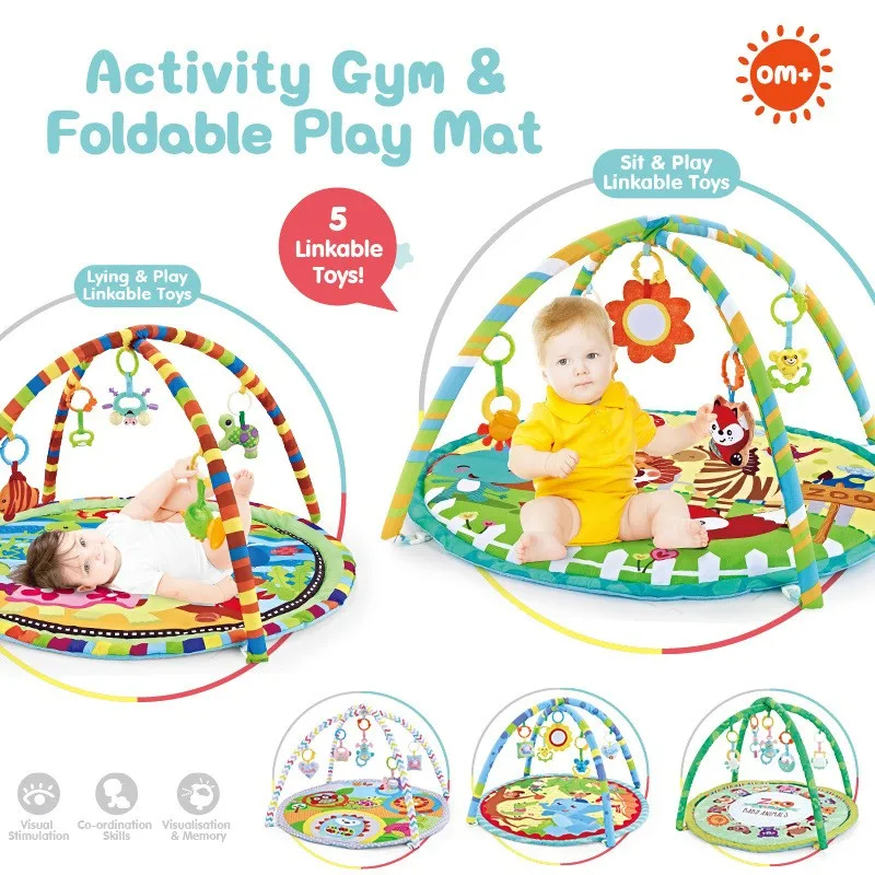 Multifuncional Fitness Frame Round Play Mat, Tapete de engatinhamento para o bebê, Awakening Mat, Cobertor de engatinhamento para Crianças, Atividade Educativa, Gi
